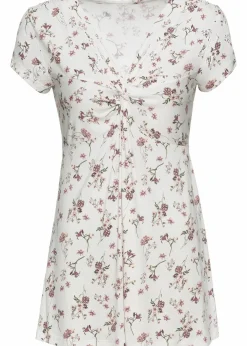 bonprix Nachhaltigere Materialien|Shirts & Tops^Shirt aus Viskose-Mix weiß geblümt