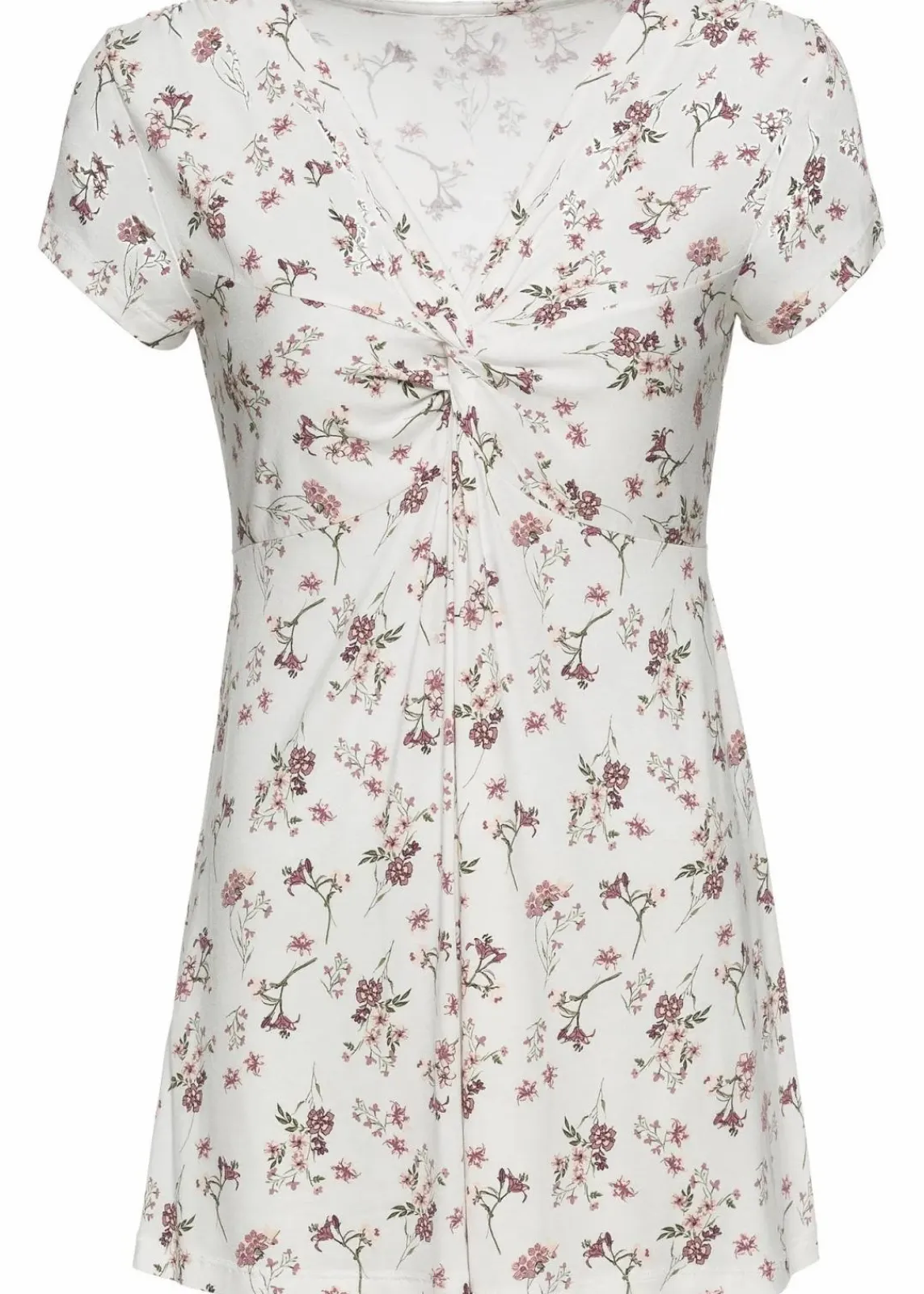 bonprix Nachhaltigere Materialien|Shirts & Tops^Shirt aus Viskose-Mix weiß geblümt