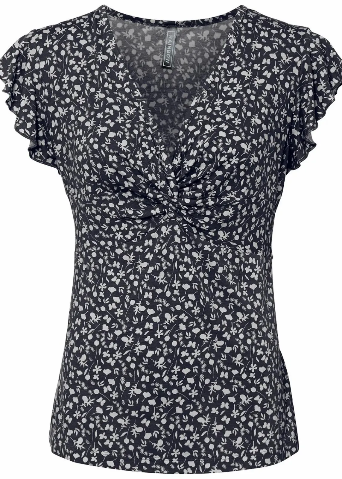 bonprix Shirts & Tops|Nachhaltigere Materialien^Shirt aus Viskose-Mix schwarz/weiß geblümt