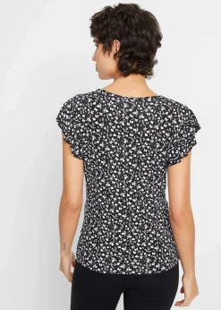 bonprix Shirts & Tops|Nachhaltigere Materialien^Shirt aus Viskose-Mix schwarz/weiß geblümt