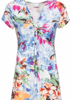 bonprix Nachhaltigere Materialien|Shirts & Tops^Shirt aus Viskose-Mix blau geblümt