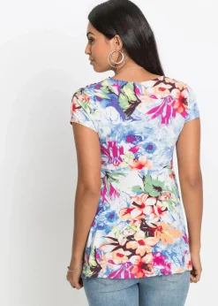 bonprix Nachhaltigere Materialien|Shirts & Tops^Shirt aus Viskose-Mix blau geblümt
