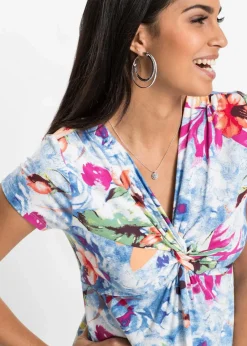 bonprix Nachhaltigere Materialien|Shirts & Tops^Shirt aus Viskose-Mix blau geblümt