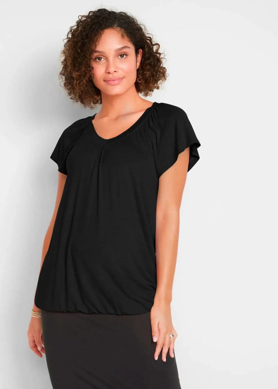 bonprix Shirts & Tops|Nachhaltigere Materialien^Shirt aus Viskose-Mix schwarz