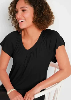 bonprix Shirts & Tops|Nachhaltigere Materialien^Shirt aus Viskose-Mix schwarz