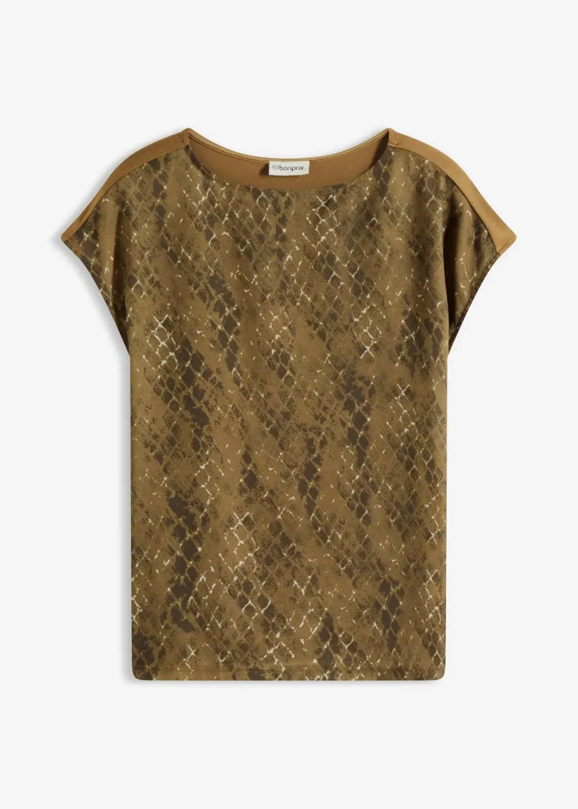 bonprix Shirts & Tops^Shirt aus Web-Mix erdoliv bedruckt