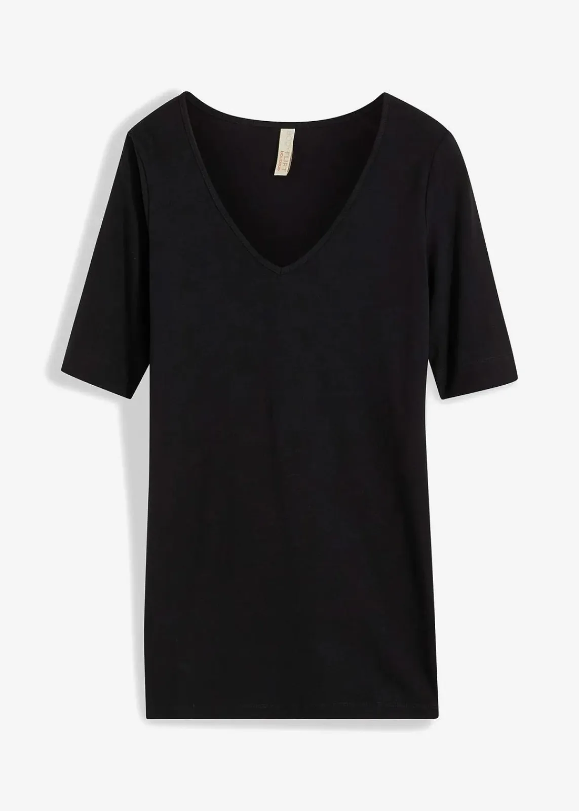 bonprix Bekleidung·Röcke|Basics^Shirt, extra lang schwarz