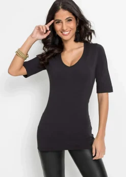 bonprix Bekleidung·Röcke|Basics^Shirt, extra lang schwarz