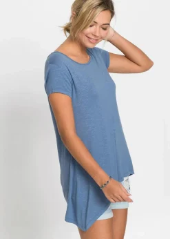 bonprix Nachhaltigere Materialien|Shirts & Tops^Shirt in asymmetrischer Länge jeansblau