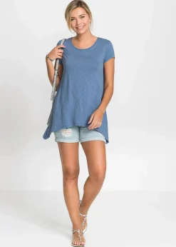 bonprix Nachhaltigere Materialien|Shirts & Tops^Shirt in asymmetrischer Länge jeansblau