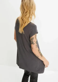 bonprix Shirts & Tops|Nachhaltigere Materialien^Shirt in asymmetrischer Länge dunkelgrau