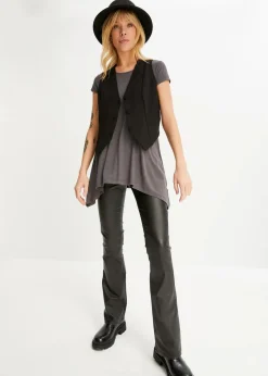 bonprix Shirts & Tops|Nachhaltigere Materialien^Shirt in asymmetrischer Länge dunkelgrau