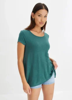 bonprix Nachhaltigere Materialien|Shirts & Tops^Shirt in asymmetrischer Länge mattgrün