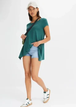 bonprix Nachhaltigere Materialien|Shirts & Tops^Shirt in asymmetrischer Länge mattgrün
