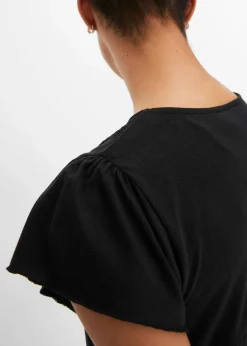 bonprix Shirts & Tops|Nachhaltigere Materialien^Shirt in Viskose-Baumwoll-Mix schwarz