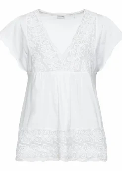 bonprix Nachhaltigere Materialien|Shirts & Tops^Shirt in Viskose-Baumwoll-Mix weiß