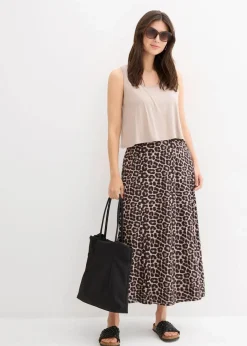 bonprix Nachhaltigere Materialien|Kleider^Shirt Kleid aus fließendem Viskose-Elasthan-Mix naturstein leo bedruckt