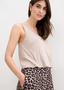 bonprix Nachhaltigere Materialien|Kleider^Shirt Kleid aus fließendem Viskose-Elasthan-Mix naturstein leo bedruckt