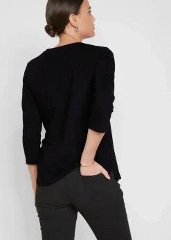bonprix Shirts & Tops^Shirt mit 3/4 Ärmel schwarz/grau/cappuccino bedruckt