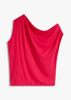 bonprix Shirts & Tops|Nachhaltigere Materialien^Shirt mit asymmetrischem Ausschnitt dunkelpink