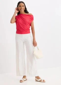 bonprix Shirts & Tops|Nachhaltigere Materialien^Shirt mit asymmetrischem Ausschnitt dunkelpink