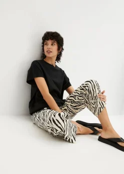 bonprix Shirts & Tops^Shirt mit Bindedetail am Saum aus Baumwolle-Viskose-Mix schwarz