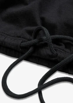 bonprix Shirts & Tops^Shirt mit Bindedetail am Saum aus Baumwolle-Viskose-Mix schwarz