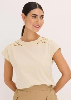bonprix Shirts & Tops^Shirt mit Crochet Detail hellsand