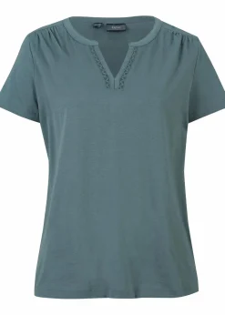 bonprix Shirts & Tops^Shirt mit dekorativem Ausschnitt eukalyptusgrün
