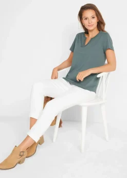bonprix Shirts & Tops^Shirt mit dekorativem Ausschnitt eukalyptusgrün