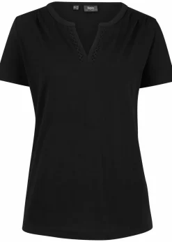 bonprix Shirts & Tops^Shirt mit dekorativem Ausschnitt schwarz
