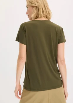 bonprix Shirts & Tops^Shirt mit dekorativem Ring dunkeloliv