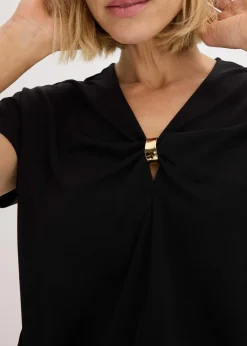 bonprix Shirts & Tops^Shirt mit dekorativem Ring schwarz