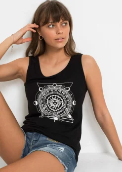 bonprix Shirts & Tops|Nachhaltigere Materialien^Shirt mit Druck schwarz bedruckt
