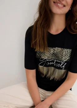 bonprix Shirts & Tops^Shirt mit Druck schwarz