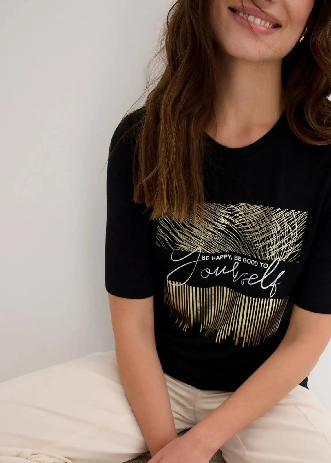 bonprix Shirts & Tops^Shirt mit Druck schwarz