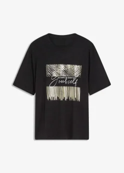 bonprix Shirts & Tops^Shirt mit Druck anthrazit meliert