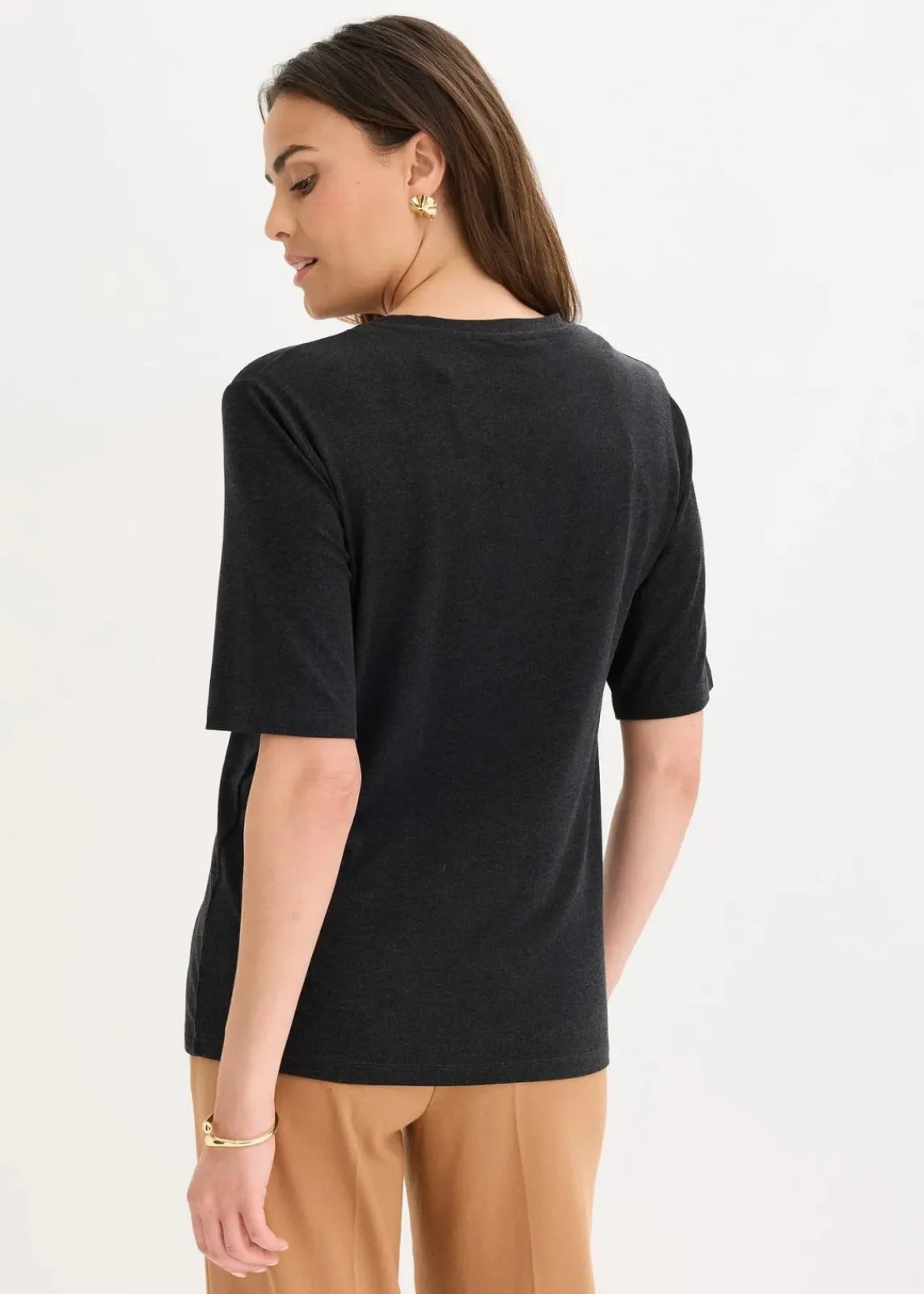 bonprix Shirts & Tops^Shirt mit Druck anthrazit meliert