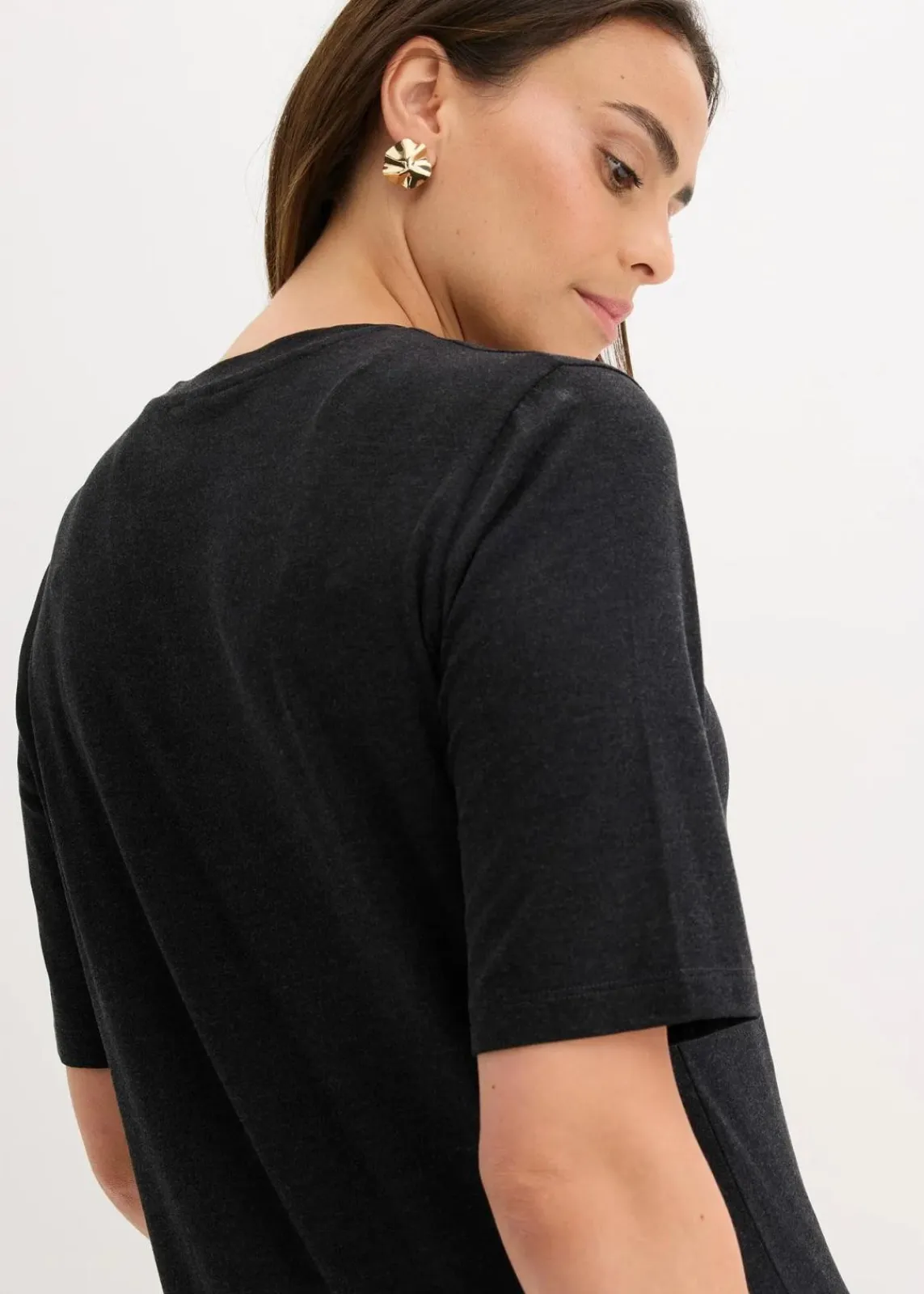 bonprix Shirts & Tops^Shirt mit Druck anthrazit meliert