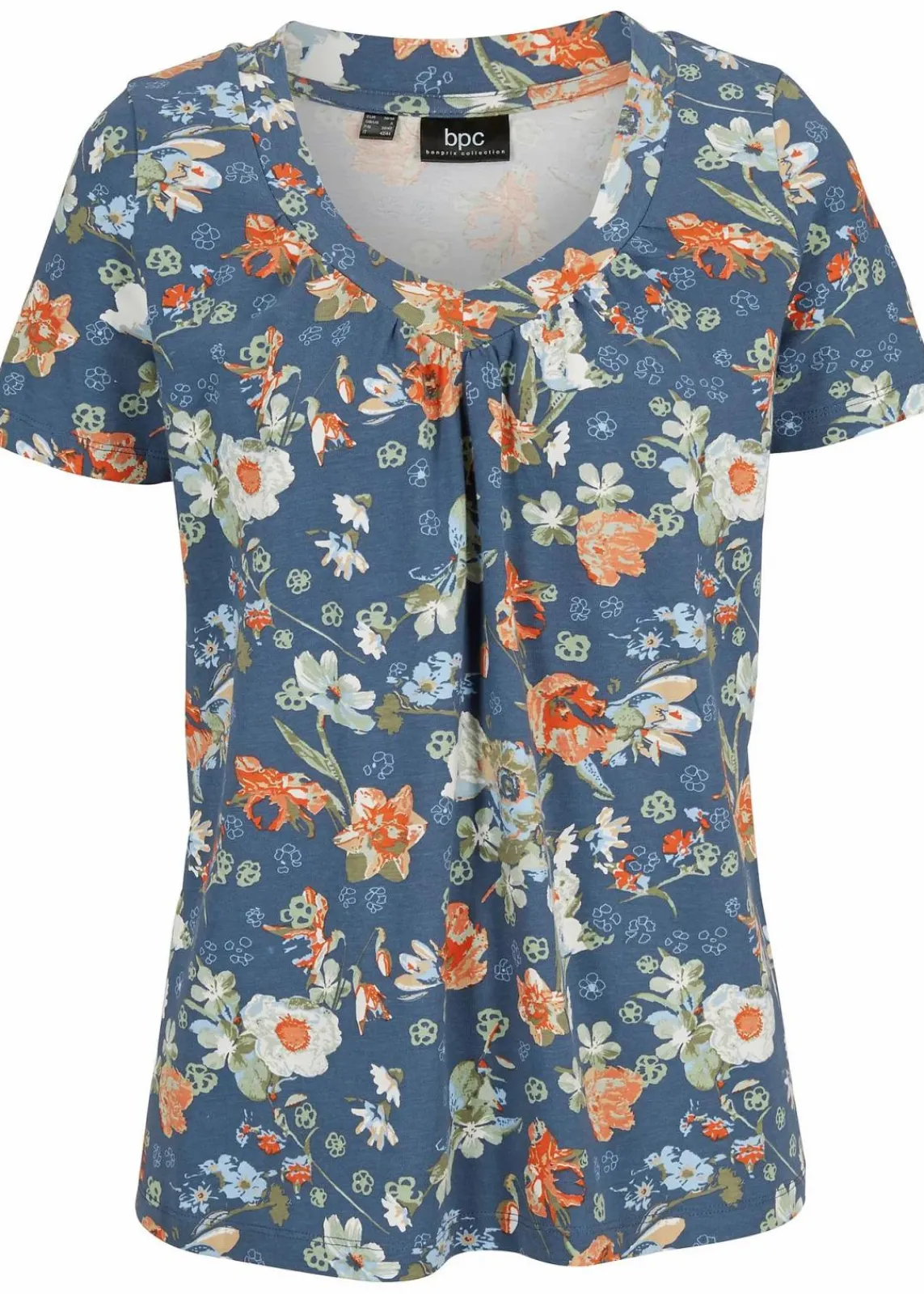 bonprix Shirts & Tops^Shirt mit Druck, kurzarm indigo geblümt