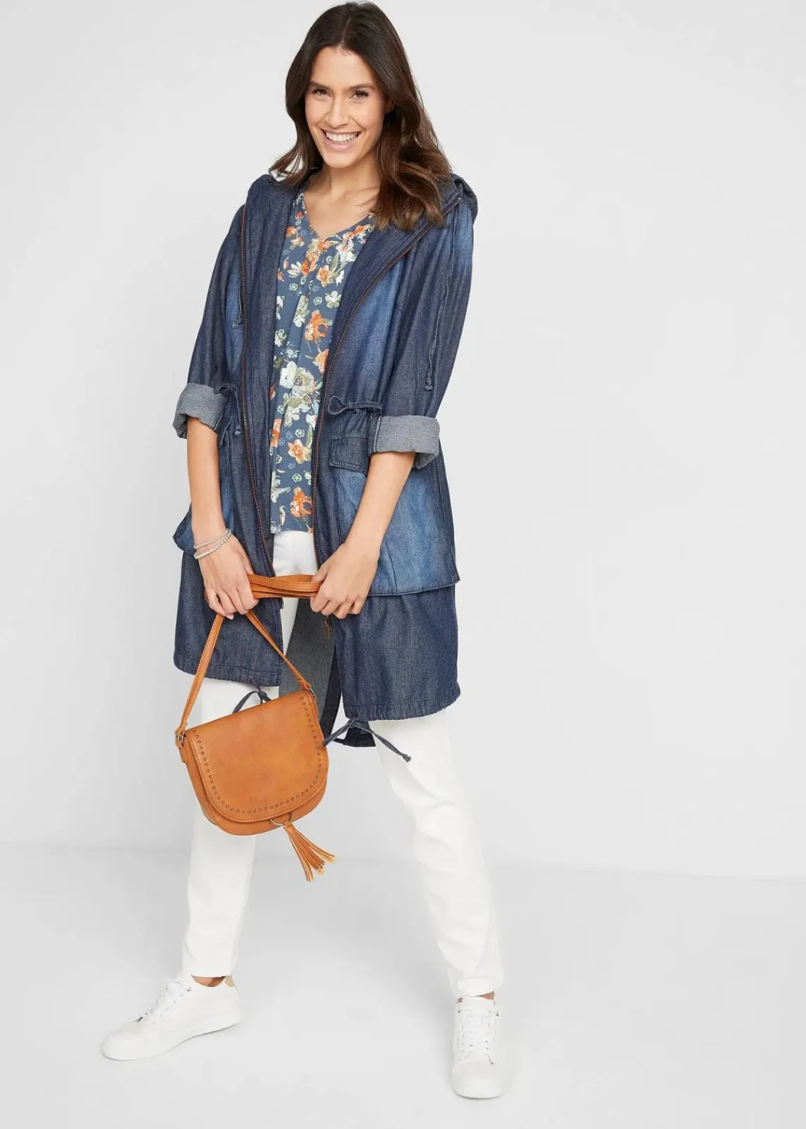 bonprix Shirts & Tops^Shirt mit Druck, kurzarm indigo geblümt