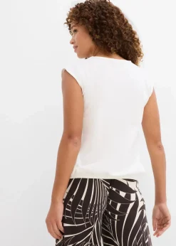 bonprix Shirts & Tops^Shirt mit elastischem Bündchen wollweiß