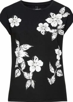 bonprix Shirts & Tops^Shirt mit floralem Muster schwarz/weiß/silber geblümt