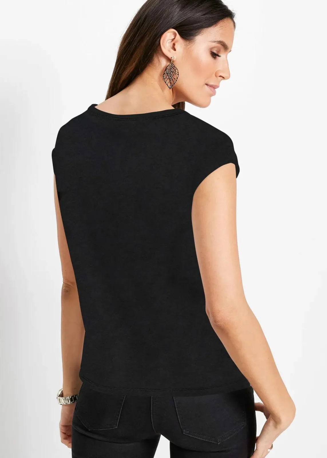 bonprix Shirts & Tops^Shirt mit floralem Muster schwarz/weiß/silber geblümt