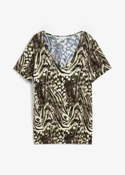 bonprix Shirts & Tops^Shirt mit Gummibund taupe leo bedruckt