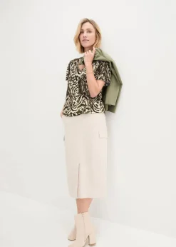 bonprix Shirts & Tops^Shirt mit Gummibund taupe leo bedruckt