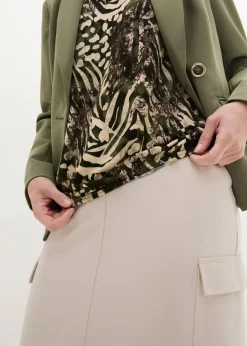 bonprix Shirts & Tops^Shirt mit Gummibund taupe leo bedruckt