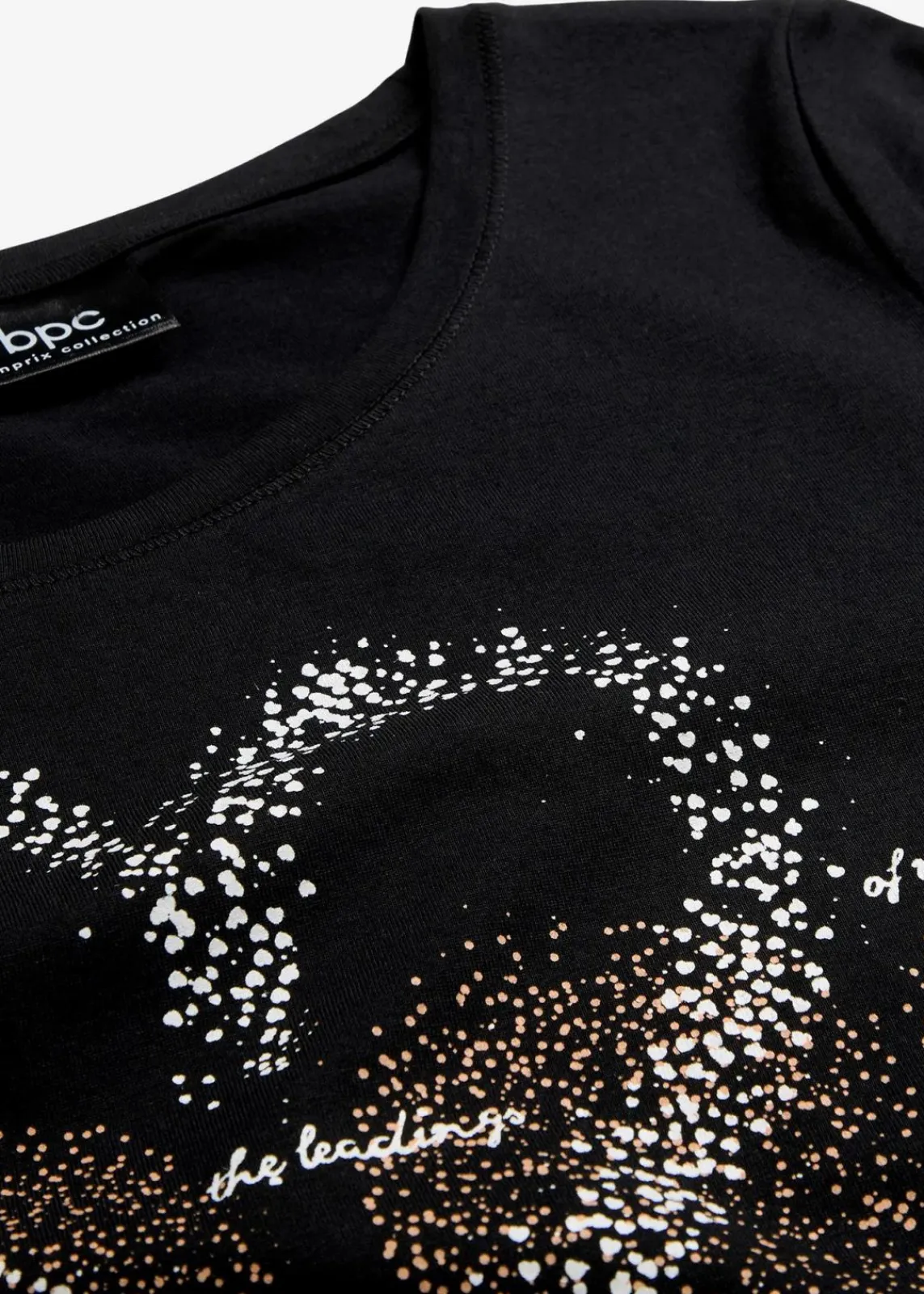 bonprix Shirts & Tops|Nachhaltigere Materialien^Shirt mit Herzdruck aus Bio-Baumwolle schwarz bedruckt