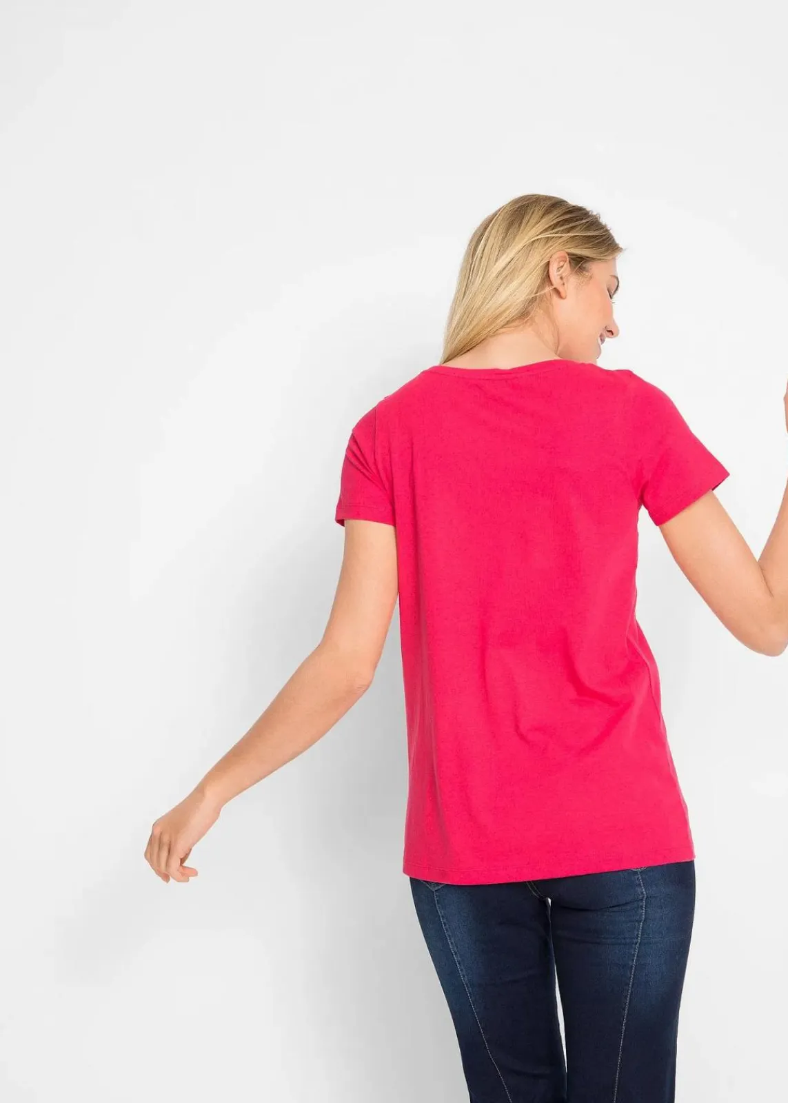 bonprix Nachhaltigere Materialien|Shirts & Tops^Shirt mit Herzdruck aus Bio-Baumwolle granatrot bedruckt
