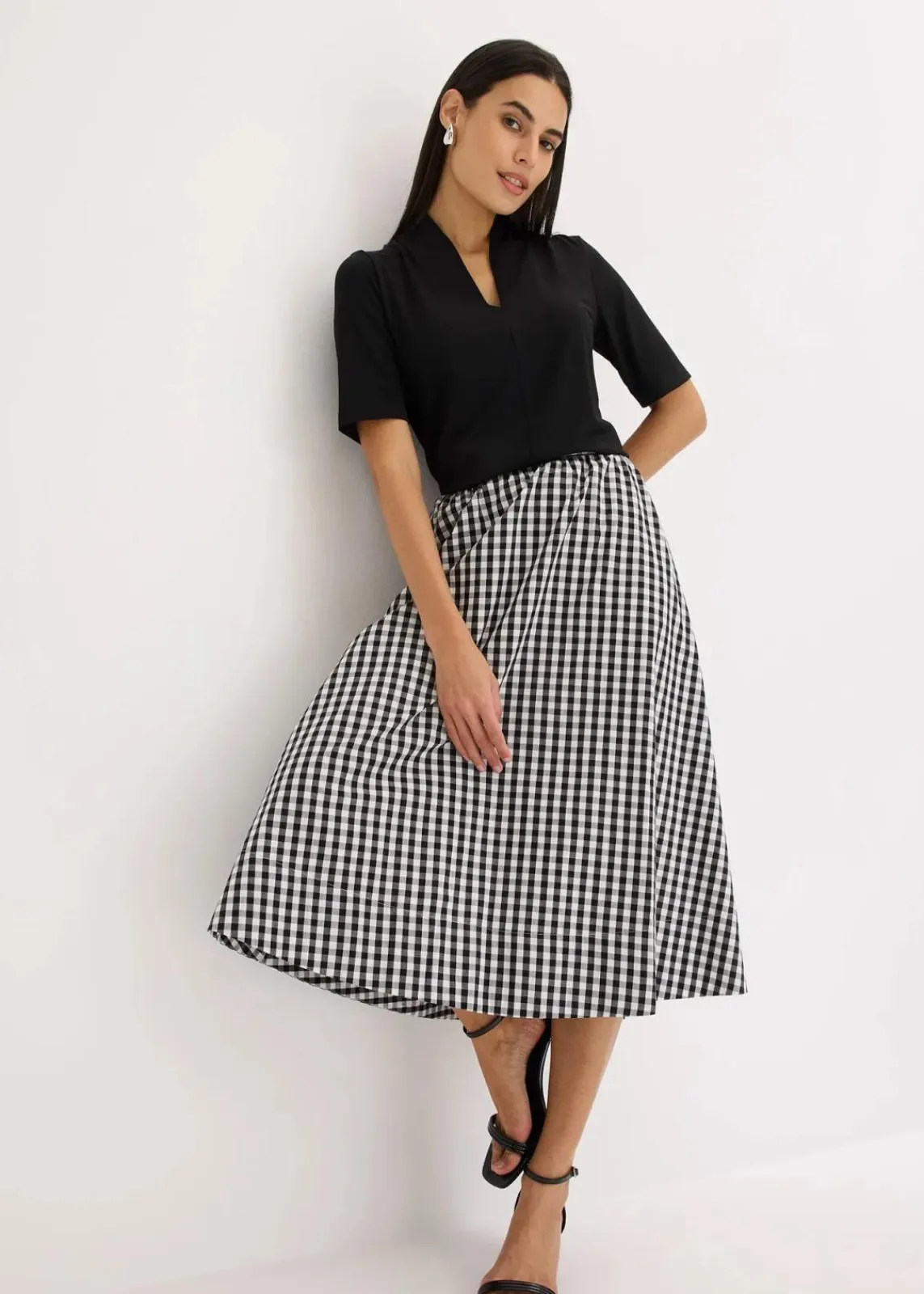 bonprix Shirts & Tops^Shirt mit Kelchkragen schwarz